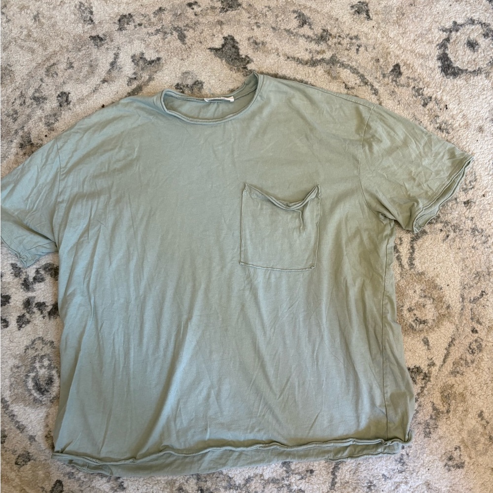 Zenana Outfitters Oversized Green Short Sleeve Tee Size XS